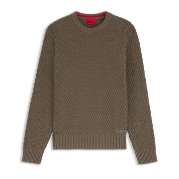 HU sweter 50446995 10273677 032 khaki 