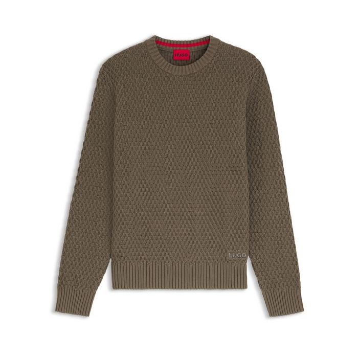 HU sweter 50446995 10273677 032 khaki 