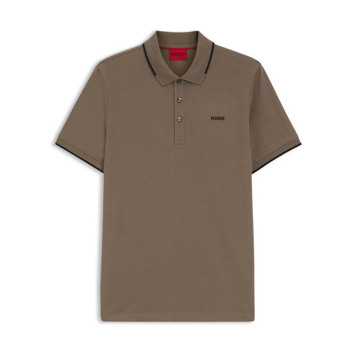 HU polo 50467344 10205383 032 brązowy 